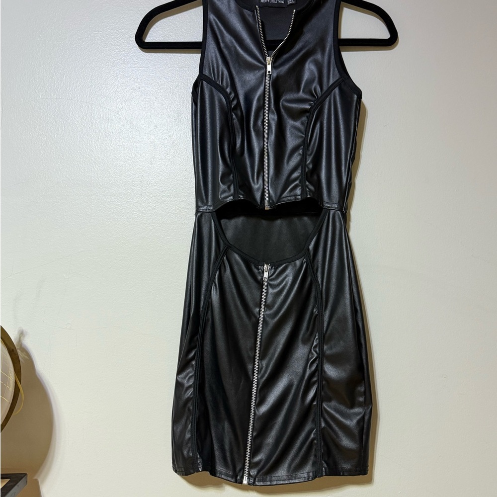 PrettyLittleThing Black Halter Sheath Dress